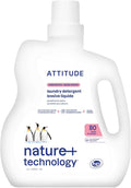 ATTITUDE Liquid Laundry Detergent, EWG Verified, HE Compatible, Plant-Based & Vegan, Natural Laundry Soap, Unscented, 80 Loads, 67.6 Fl Oz