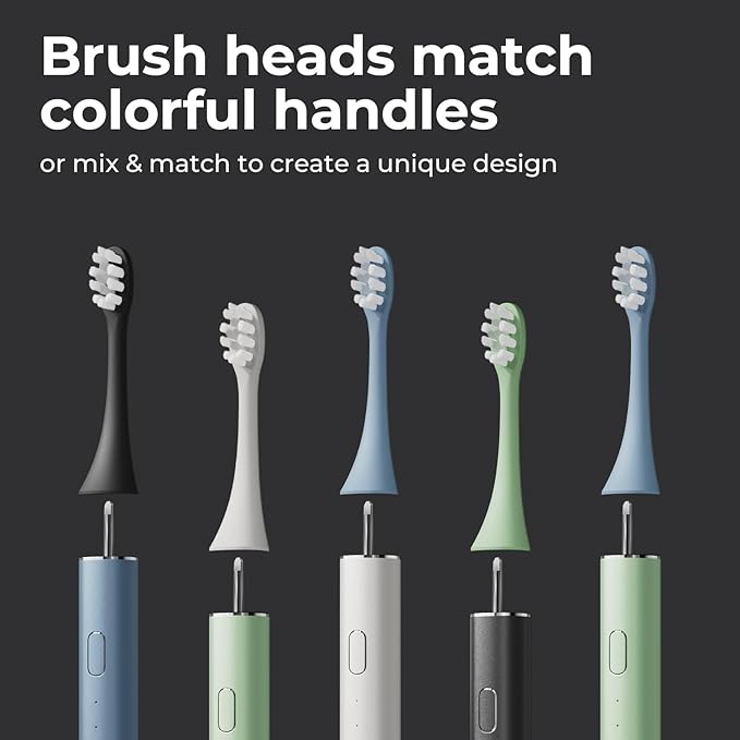 ODAY Electric Toothbrush Heads, Customized for Effective Yet Gentle Ultra-Clean Feel, Long-Lasting Replacement Brush Heads, Compatible Only with Sonic Toothbrush Black - Pack of 3