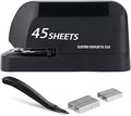 Heavy Duty Electric Stapler Value Pack, 45 Sheet Capacity, Includes 1500 Staples & Staple Remover, No-Jam, Faster Stapling, Automatic Stapler Desktop,AC Adapter Powered (Black)