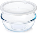 NUTRIUPS 6 QT Large Glass Mixing Bowl with Lid, Glass Bowl for Sourdough | Borosilicate Glass with Ventilated Lid with Silicone Seal for Easy Opening,6 QT Big Capacity for Family Meals ﻿