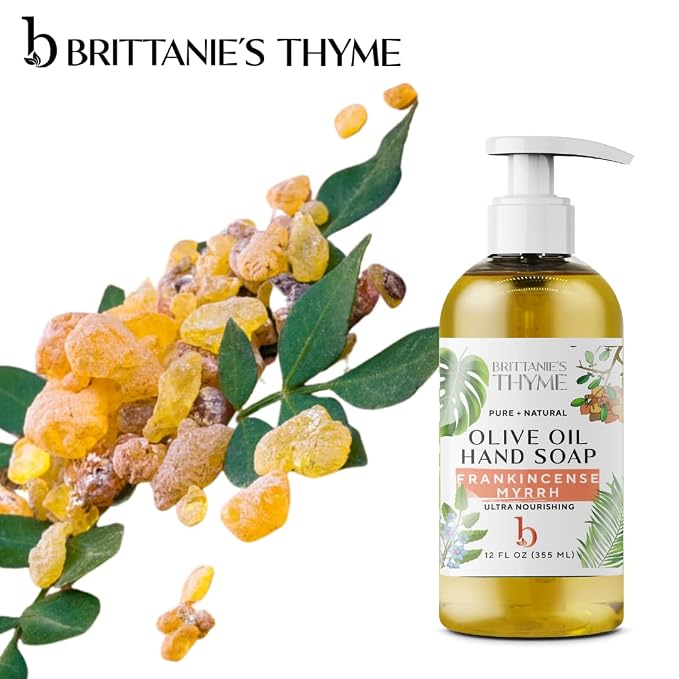 Brittanie’s Pure Castile Liquid Soap Refill, Frankincense, 12 Ounce 3 Pack | Dish Soap, Hair & Body, Home, Gentle and Pure, Made with Natural Luxurious Oils, Vegan & Gluten Free Non-GMO