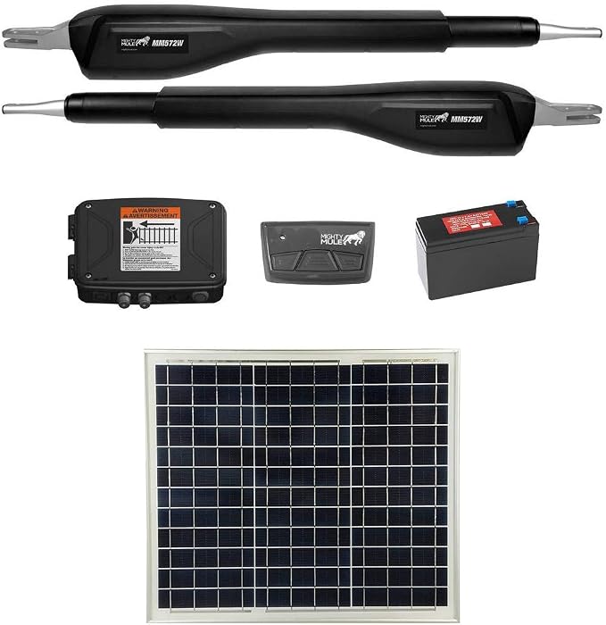 Mighty Mule MM572W Solar Package - Heavy Duty Dual Smart Gate Opener (30 Watt Solar Panel)