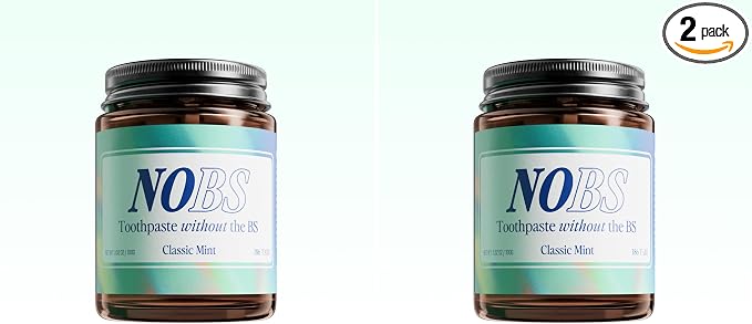 NOBS (No Bad Stuff) Toothpaste Tablets - Nano Hydroxyapatite, Fluoride & Plastic Free, Eco & Travel Friendly - Remineralize with NHA (3 Month) (Pack of 2)