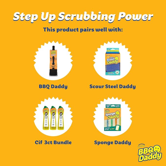 Scrub Daddy BBQ Daddy Grill Brush Head Refill - Bristle Free Grill Brush ArmorTec Steel Mesh Grill Cleaning Brush Attachment - Steam-Activated Cleaning Scrubber for Grates (1 Count)