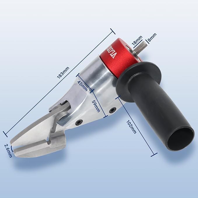 VlOXO Metal Shears Drill Attachment,Sheet Metal Cutter with 360 Degree Pivoting Handle Professional Sheet Metal Tools for Cut Steel, Sheet Metal Cutter Drill Attachment Can Curved and Straight Cutting