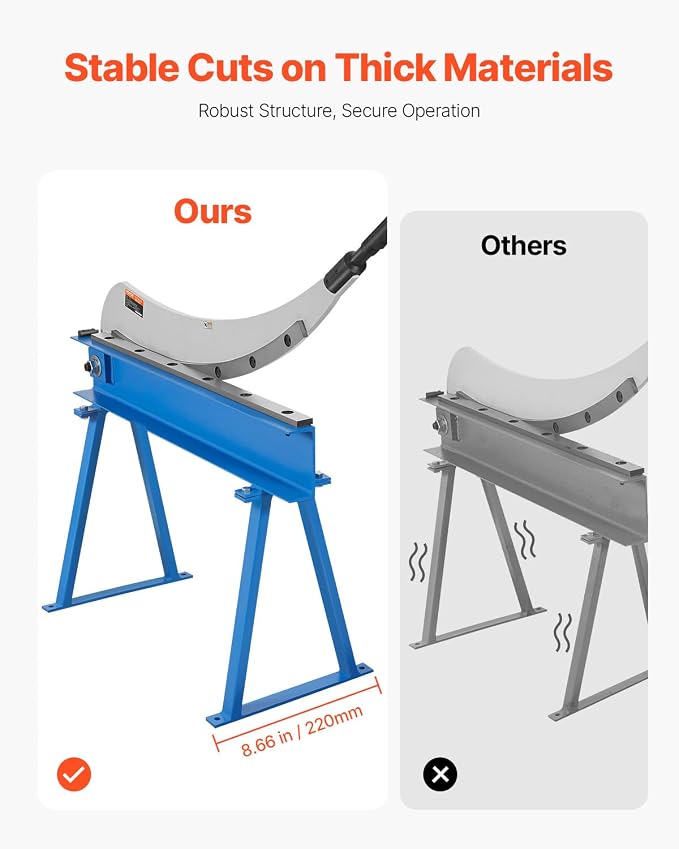 VEVOR Hand Plate Shear, 31.5 in Max Cutting Length, Manual Sheet Metal Shear Machine, Benchtop Cutter with T10 High-Hardness Blades, Q235 Material, for Cutting Large Metal Sheets Steel Aluminum Copper