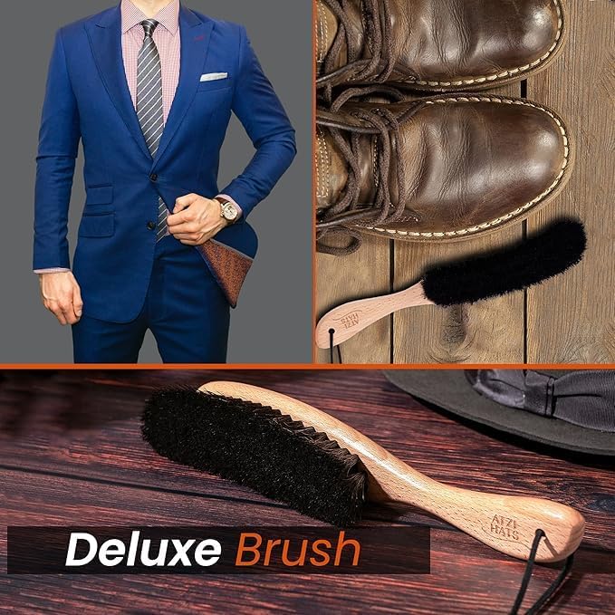 Hat Brush Clothes Brush for Suits Lint Brush Felt Cowboy Hat Cleaner Suit Brush Laundress Lint Roller Wool Cashmere Velvet Furniture Pet Hair Cleaning Kit 100% Horsehair Bristle - 50 Pack
