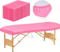 30PCS Disposable Fitted Massage Table Sheets with Elastic, Heavy Duty Elastic Disposable Bed Cover, Breathable Pink Sheets for Spa Massage Beauty Tattoos Non Woven Fabric 36 x 85 in