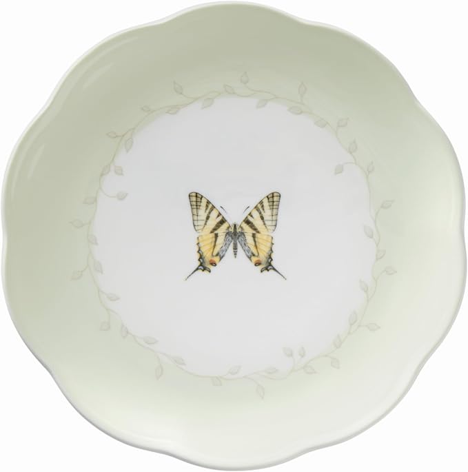 Lenox Butterfly Meadow Porcelain Dessert Plates, 8 Inch, Set of 4 | Dishwasher safe | floral design | kitchen and dining essential, gift for women, dinnerware, plates gift