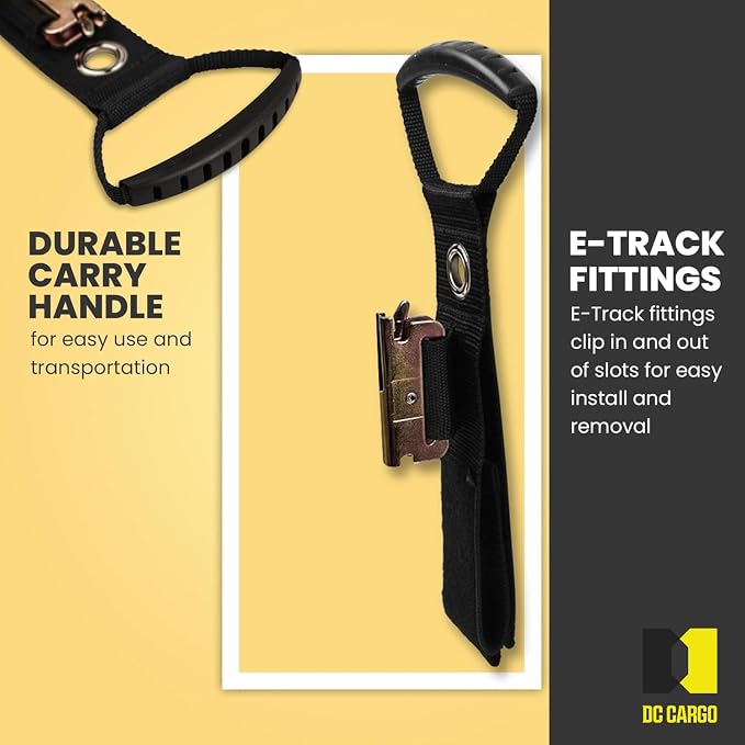DC Cargo Mall Extension Cord Organizer E-Track Accessories for (Pack of 2) – Keep Cords, Cables, Hoses, Etrack Accessories Organized On E-Track - 17” Hook & Loop Closure Keeps Cables Secure