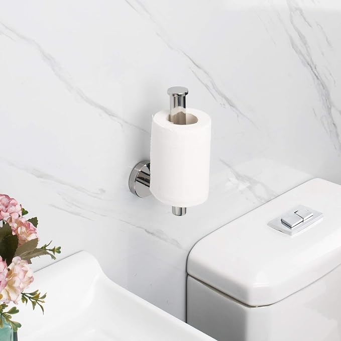 NearMoon Bathroom Toilet Paper Holder, Premium SUS304 Stainless Steel Rustproof Wall Mounted Toilet Roll Holder for Bathroom, Kitchen (1 Pack, Chrome Finish)