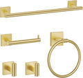 TURS 5-Pieces Brushed Gold Bathroom Hardware Set 23.6 Inch SUS304 Stainless Steel Towel Bar Set Wall Mounted Bathroom Accessories Set