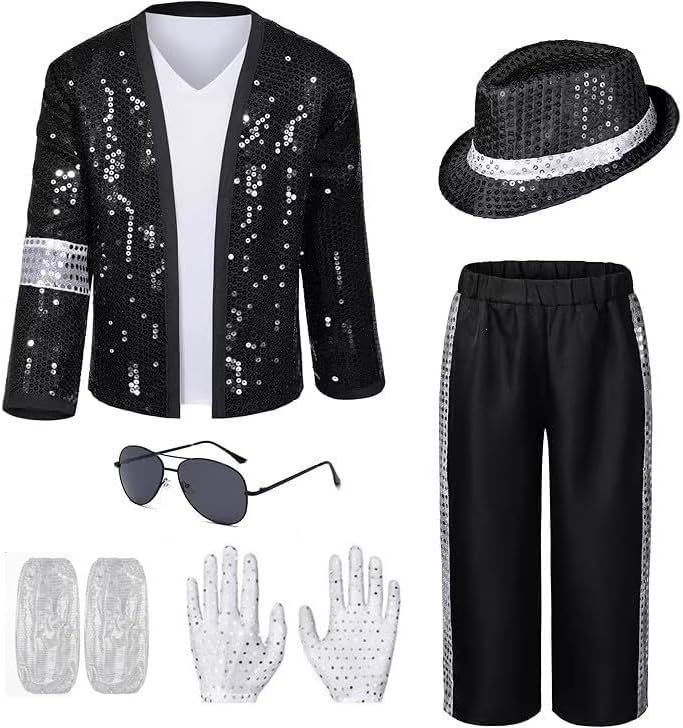 Kids Dance Star Costume,80s 90s Pop Star Dance Party Outfit