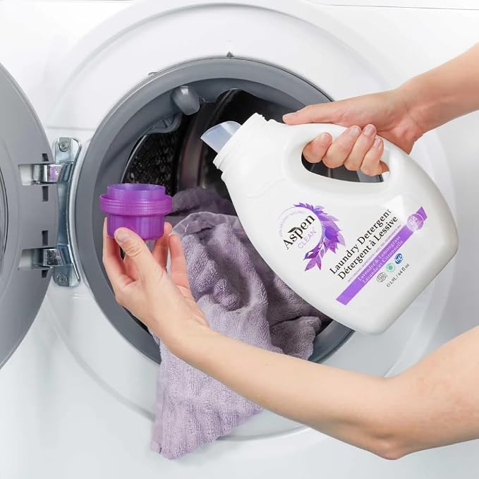 AspenClean | HE Liquid Laundry Detergent | Lavender and Lemongrass | Non - Toxic | 100% Natural | EWG Verified | Safe for Babies, Pets & Kids | 64 fl oz