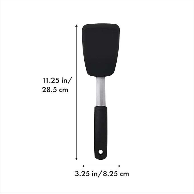OXO Good Grips Small Silicone Flexible Turner Black & Good Grips Silicone Flexible Omelet Turner