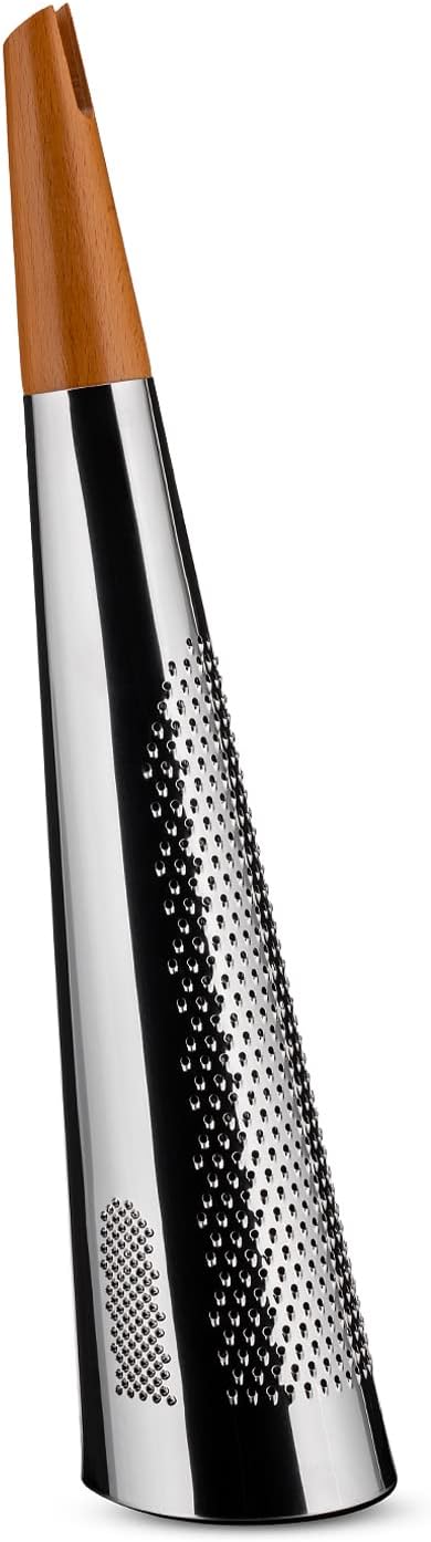 Alessi "Todo" Giant Cheese And Nutmeg Grater in Steel And Wood, Silver
