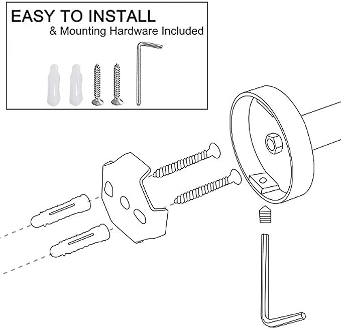 Lairuier Bathroom Hardware Set, 4-Piece Towel Holder Set Include Toilet Paper Holder,Towel Ring and 2 Towel Hooks Stainless Steel Wall Mounted Bathroom Hardware Accessories Set (Polished Chrome)