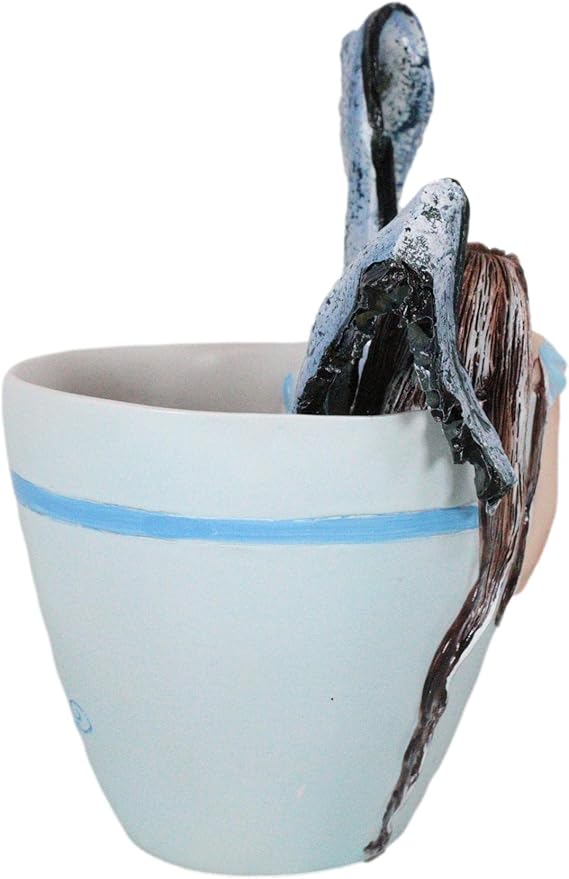 Ebros Gift Amy Brown Teacup Latte Coffee Drunk Fairy Figurine Fantasy Mythical Faery Magic Watercolor Collectible Decor Statue Gift Ideas for Women Teen Girls Fairy Garden DIY Art Centerpiece