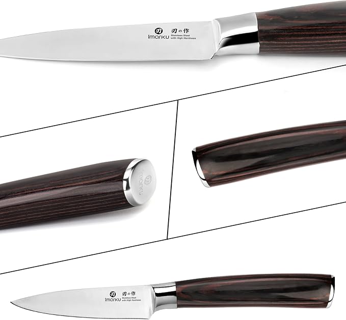 imarku Paring Knife 3.5 Inch, Japanese High Carbon Stainless Steel | Ultra Sharp Fruit Knife, Small Kitchen Knife for Peeling Fruits, Ergonomic Pakkawood Handle, Unique Gifts for Men and Women