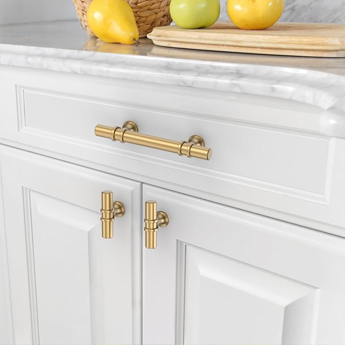 Asidrama 20 Pack 3 Inch(76mm) Champagne Bronze Cabinet Pulls Heavy-Duty Solid Kitchen Cabinet Handles Champagne Gold Drawer Hardware for Bathrooms Cabinets