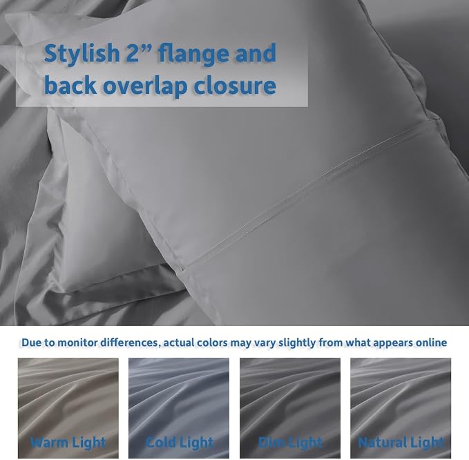 Nestl Grey Duvet Cover Full Size - Soft Double Brushed Full Size Duvet Cover Set, 3 Piece, with Button Closure, 1 Duvet Cover 80x90 inches and 2 Pillow Shams