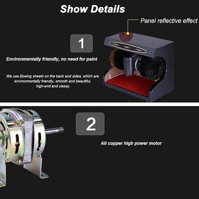 Dual-Brush Automatic Electric Shoe Polisher, High Efficiency Shoe Cleaning Polishing Brush, Ideal for Home and Office (Black)