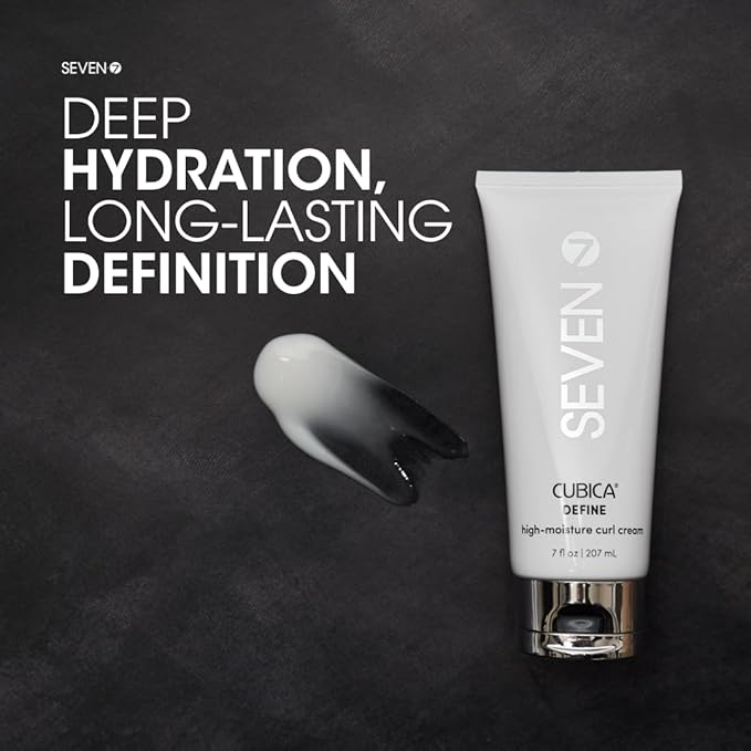 SEVEN Mezzo Define High Moisture Curl Cream, Curl Defining Cream for Curly Coily Hair, Anti Frizz Hydrating Styling Cream with Shea Butter Argan Oil, Bounce Shine Control, 7oz