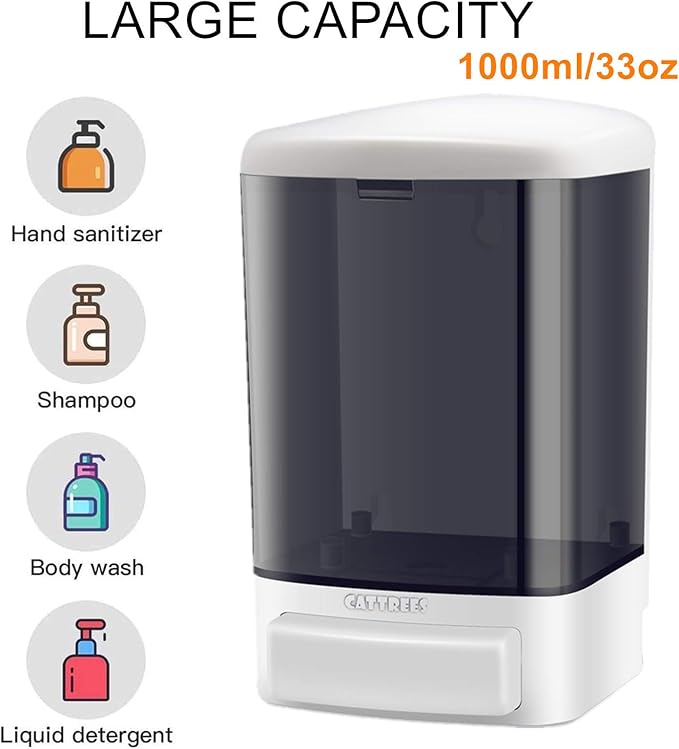 Manual Soap Dispenser, Commercial Soap Dispenser Wall Mounted for Bathroom Kitchen Hotel,Hand Sanitizer Dispenser Wall Mounted Liquid Gel -2 Pack Manual 1000ml/33oz