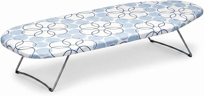 Household Essentials 122101 Small Tabletop Ironing Board with Folding Legs - Magic Rings Cover and Pad,Blue Rings