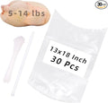 Poultry Shrink Bags,30 Pack 13x18Inches Clear Poultry Heat Shrink Wrap Freezer With 30 Zip Ties,a Silicone Straw for Chickens,Rabbits