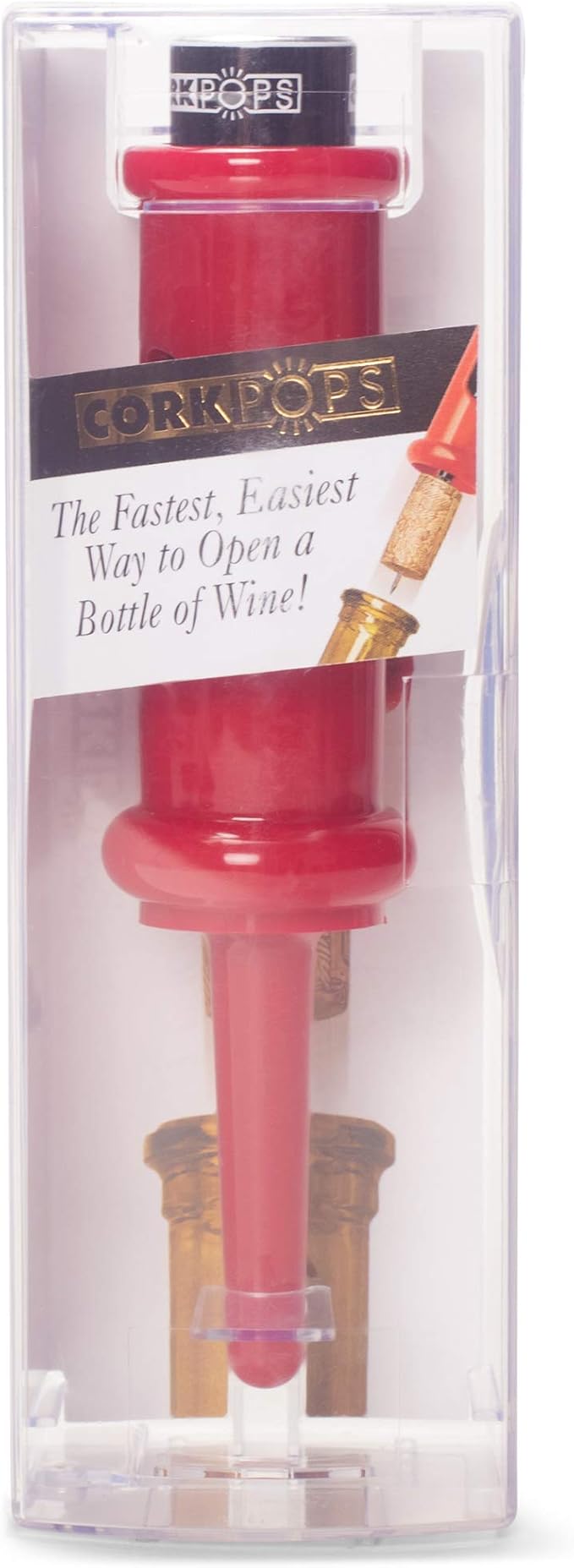 Cork Pops Red 6.5 Inch Original Wine Bottle Opener