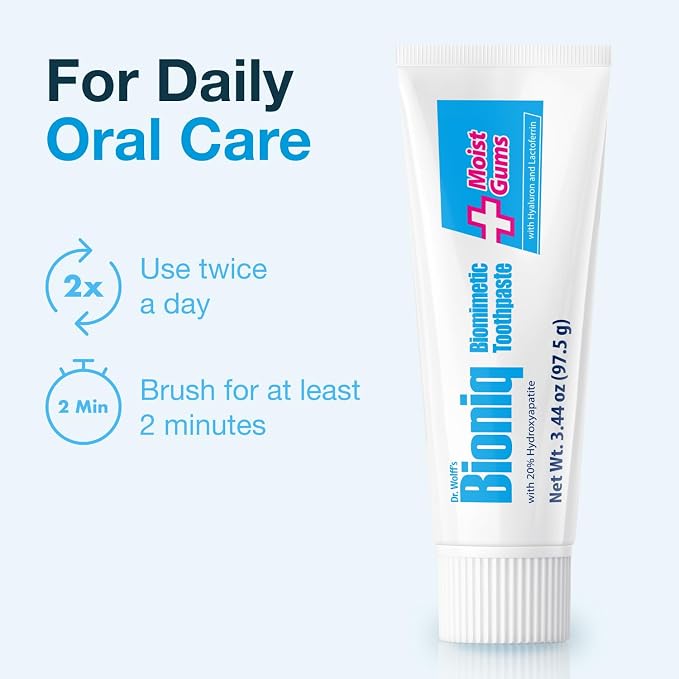 Bioniq Plus Moist Gums 20% Hydroxyapatite Toothpaste | bioHAP and Fluoride Free Toothpaste for Daily Use, Clinically Tested, Expert for Enamel and Gum Care, 3.44 Oz 3 Packs