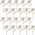 Fangoo 20 Pack 7 Inch Champagne Gold Berry Stems for Christmas Tree