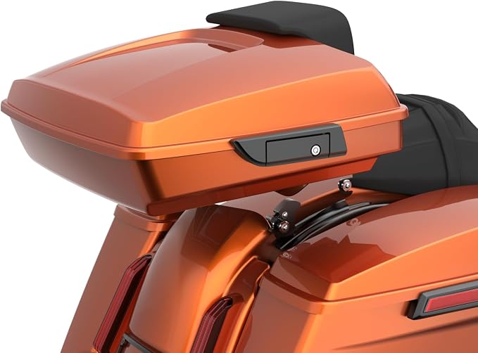 Advanblack Road Glide Tour Trunk Pack Scorched Orange Razor Tour Trunk Pack Backrest Pad for '97-'25 Harley Touring Road King Street Glide Electra Glide CVO models