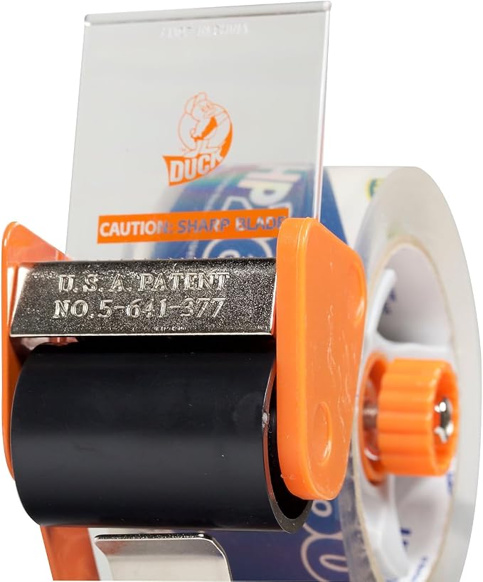 Duck Bladesafe 1078566 Bladesafe Antimicrobial Tape Gun w/Tape, 3-Inch Core, Metal/Plastic, Orange
