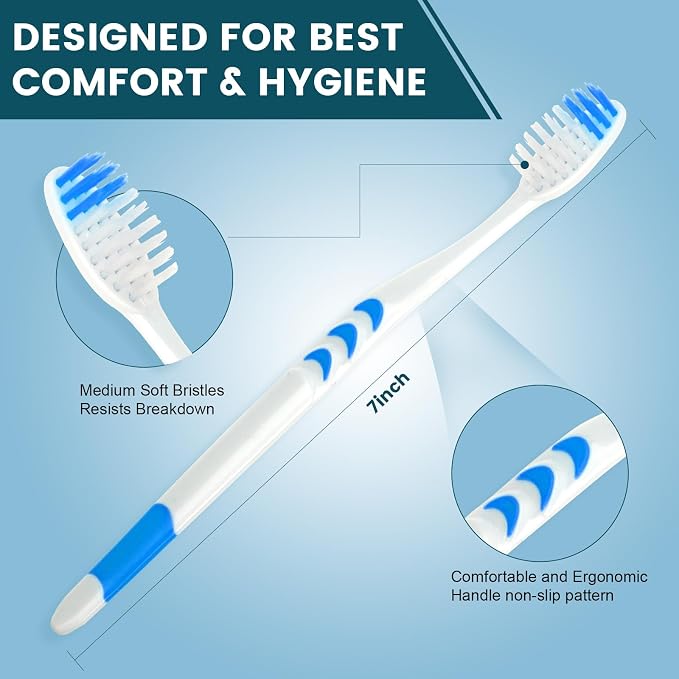 Navona 600 PCS Premium Toothbrushes Bulk, Individually Wrapped Toothbrushes, Disposable Toothbrush, Medium Soft Bristle Bulk Toothbrushe for Travel Hotel Donation, Ergonomics Handle