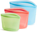 Stasher Premium Reusable Silicone Bags and Lunch Bag, 3-Pack, Multicolor | Food-Safe Silicone, BPA-Free, Leak-Free, Eco-Friendly, Dishwasher, Travel Containers, Meal Prep, Food Storage, Travel