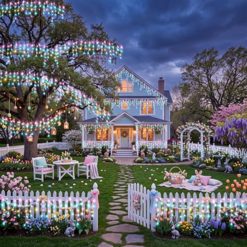 400LED Christmas Icicle Lights Outdoor Waterproof, 8 Modes Twinkle Fairy Lights for Home Tree Room Decor, Pastel
