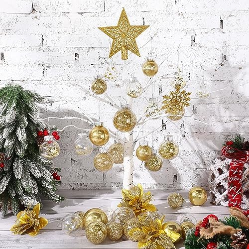 Jenaai Gold 74 Pcs Christmas Ball Ornaments Tree Decorations