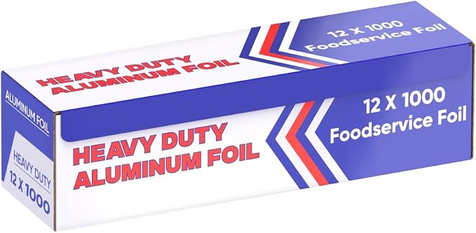 Aluminum Foil Wrap for Food -12 x 1000 FT (2 Box) Heavy Duty Aluminum Foil - BBQ Silver Foil Rolls for Grilling, Roasting, Baking - Perfect for Commercial & Home Use