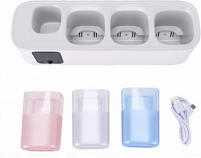 LICAEVEY Electric Toothbrush Clean Holder Wall Mounted, UVC Sanitizer with LED Display and Auto Drying, 3 Modes and Night Light, for 5 Toothbrushes in Bathroom