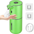 OHIFAST Automatic Foaming Soap Dispenser Touchless, USB Rechargeable Smart Hand Soap Dispenser, 6-Level Adjustable, 12.8oz/380mL Wall Mounted for Bathroom Kitchen Dish Soap-Green