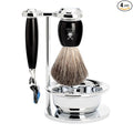 MÜHLE VIVO Black 4-piece Pure Badger 5-Blade Razor Shaving Set