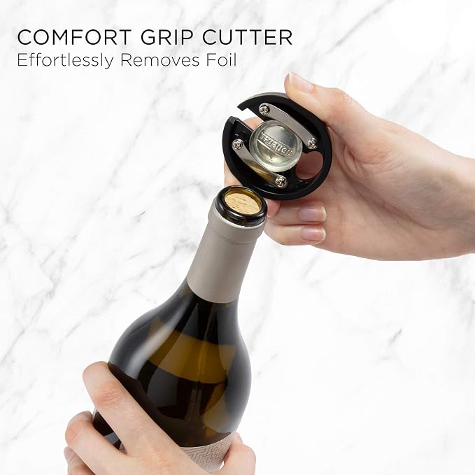 Ivation 6-in-1 Electric Wine Opener Gift Set, Preserver, Charging Base | Stainless steel bar collection for hosts - includes aerator, foil cutter, and date-stamped stoppers to keep bottles fresh