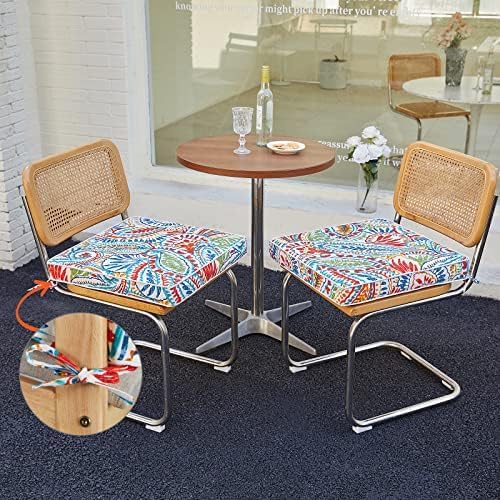 JMGBird Patio Chair Cushion Seat Cushion Chair Cushion Outdoor Chair Pads | 19x19 Outdoor Chair Cushions Set of 4 Waterproof Patio Seat Cushions with Ties Outdoor Cushions for patio furniture