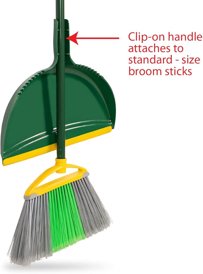 Pine-Sol Jumbo Dustpan, 13.2” | Heavy Duty Dust Pan with Rubber Edge | Clip-On Design Attaches to Standard Broom Sticks