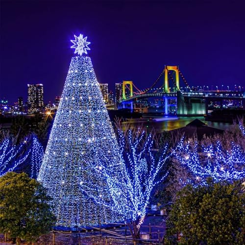 KAQ 2pack 500LED Solar String Lights Outdoor Waterproof Blue
