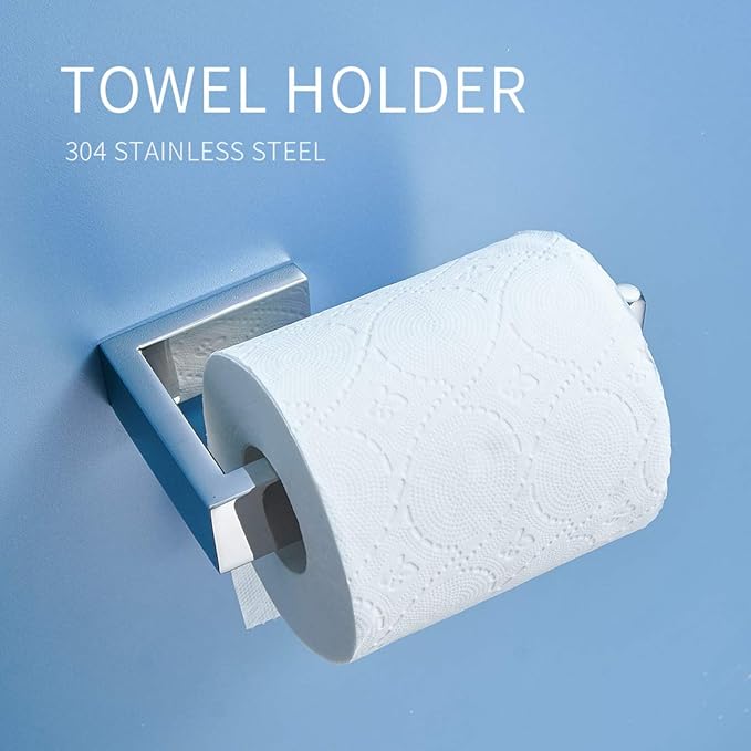 Fapully 4 Piece Bathroom Accessories Set Stainless Steel Wall Mounted,Chrome Polish Finished
