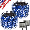 KAQ 2pack 500LED Solar String Lights Outdoor Waterproof Blue