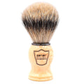 Parker Silvertip Badger Shaving Brush – Faux Ivory Resin Handle & Stand | 22mm Soft Knot for Rich Lather | Handcrafted Wet Shaving Brush for Soaps & Creams | Premium Grooming Tool